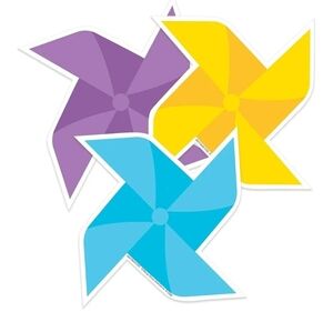 New package of 36 assorted Paper pinwheel cutouts teachers junk Journal Crafts